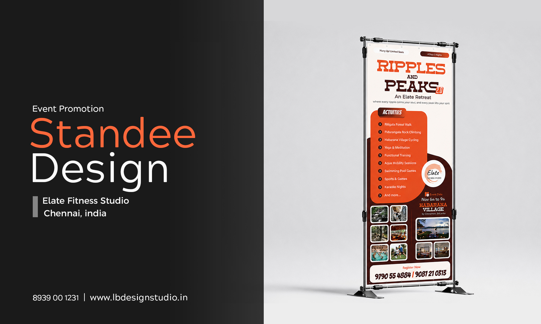 fitness standee design, standee design chennai, standee design trichy