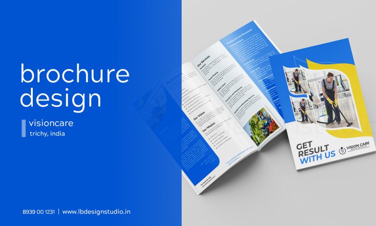 brochure design trichy, trichy brochure design, company brochure design, vision care trichy, blue color brochure design, corporate brochure design, brochure design chennai, brochure design coimbatore